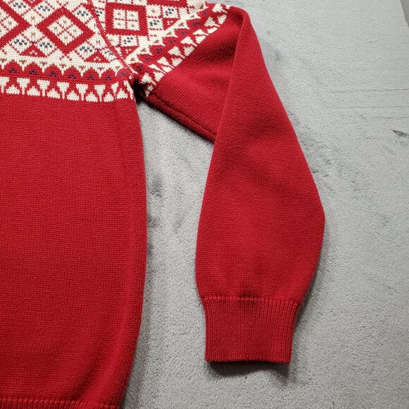 St John's Bay 1/4 Zip Ribbed Holiday Sweater White Red %100 Cotton Men Sz L - Picture 6 of 12